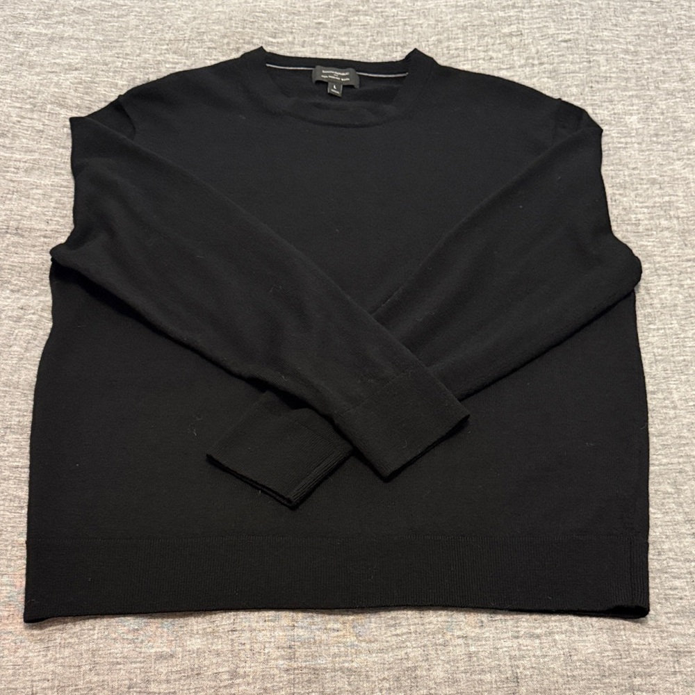 Banana Republic Men's Crewneck Merino Black Sweater